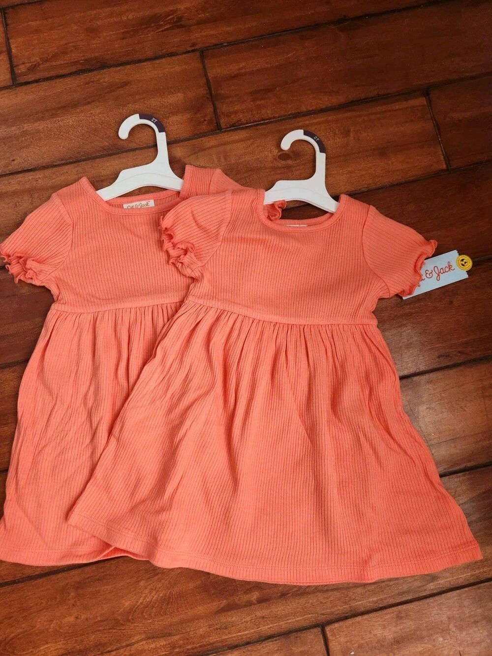 2 Pack Cat & Jack 2t Dress, Color: Hawaiian Coral. Twins